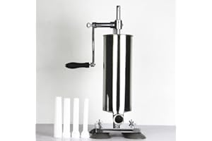 Kedia Sausage Press 4 Litre Vertical Sausage Machine Sausage Filling Stainless Steel with 4 Tubes Diameter 43 x 16.5 x 16.5 cm