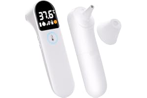 VITALKIT Thermomètre Frontal et Auriculaire Bebe et Adultes - Alerte Fièvre - Mesure Température Nourriture - Haute Précision - Écran LCD - Certifié CE et ISO13485 - Mémoire 32 dernières Mesures