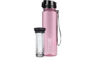 720°DGREE Gourde, Bouteille d’Eau “uberBottle“ +Tamis-Fruits – 350ml, 500ml, 650ml, 1l, 1,5l, 2l - Sans BPA, Étanche, Anti-Fuite, Réutilisable, Légère - Idéal pour École, Sport, Fitness, Gym, Travail