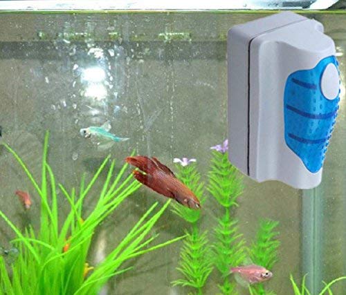 Malloom® magnética Cepillo Raspador limpiador de vidrio para Acuario Pescado tanque algas (pequeña)