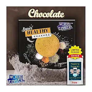 WONDER TASTE Chocolate Khakhra Pack of 2 (200g Each) | Healthy and Yummy Bites for Kids | Delicious Roasted Snacks | Free Hygiene Kit