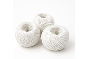 ATKIN BROTHERS Cotton Twine String Ball White Kitchen Craft Garden Twine Meat Tying Diy Parcels Luggage Tags Cord Home Organising Decorating Culinary Cooking Baking Roasting Trussing (45Mx3)135M