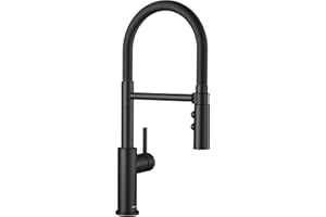 BLANCO CATRIS-S Flexo | Küchenarmatur in schwarz matt | Hochdruck | Mit herausziehbarem Schlauch | Wechsel von Klar- in Brausestrahl | Keramik Kartusche | wassersparend | [10,7x23x47,1 cm]