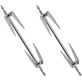 UPKOCH 2Pcs Stainless Steel Rotisserie Meat Forks BBQ Grill Rotisserie Spit Rod Barbecue Rotating Universal Rotisserie Grill System for Kitchen BBQ