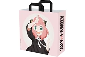 Konix bolsa de compras Spy x Family – tamaño 40 x 45 x 20 cm – material reciclado – diseño de Anya – color rosa