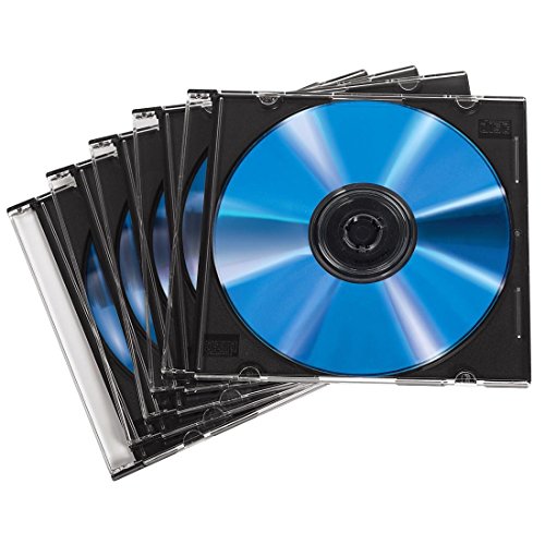 Hama CD Leerhüllen Schutzhülle (Slim Line, Höhe: 5mm) CD-Hüllen, 50er Pack, transparent-schwarz - 3