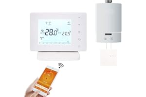 BEOK CONTROLS Beok Termostato Programmabile con Caldaia WiFi e Ricevitore Intelligente Wireless,Termostati Ambiente per il Riscaldamento del Gas e dell'Acqua sono Compatibili con Alex e Google Assistant.BOT306RF