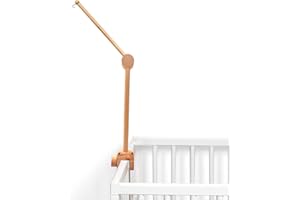 SHENGRUILI Supporto Mobile in Legno per Lettino,Supporto Mobile per Culla in Legno,Regolabile in Altezza Mobile per Culle,Supporto Mobile per Bambini a Braccio per Carillon Campanelli da Letto
