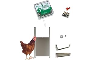 Set VSE 1 – Automatische Hühnerklappe VSE mit Batterien, integrierte Zeitschaltuhr, Hühnertür 22x33 AXT-Electronic
