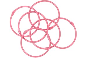 Craftelier - Lot de 6 Anneaux de Reliure en Métal pour Scrapbooking et Crafting | Anneaux pour Albums, Carnets, Planners ou Agendas | Taille Ø 60 mm - Couleur Rose