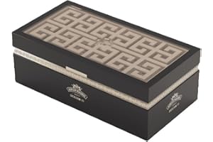 Zigarren Humidor ADRIAN MAGNUS Spanische Zeder hölzerne Zigarrenbox, Exceslium 100, Hygrometer, Luxus-Humidor, 100-150 Zigarren (Schwarz)