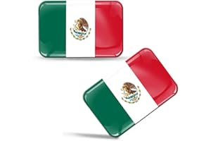 Biomar Labs® 2 x 3D Gel Pegatinas Siliconas Bandera Mexicana Nacional Mexico Stickers Mexican Flag MX Adhesivos Auto Coche Moto Ciclomotores Bicicleta Ordenador Portátil F 120
