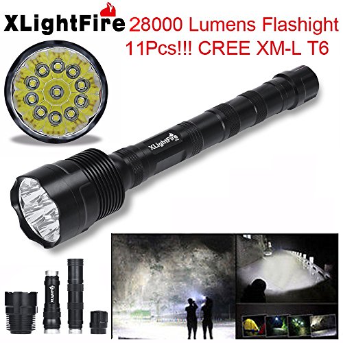 Tonsee 28000 Lumens 11x CREE XML T6 5 Mode 18650 Super Bright LED Flashlight