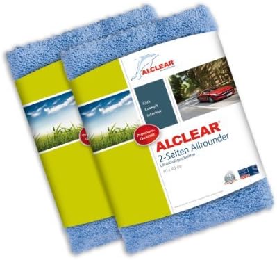 ALCLEARpolishing cloths 2-sided all-rounder for car motorcycle & polishing machine, detailing microfibre polishing cloth set, set of 2, absorbent 40x40 cm, Blue