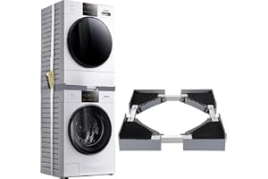 Washer Dryer Stacking Kit, Universal Washer and Dryer Stacking with Pull-Out Sliding Shelf, Adjustable Stackable for 24-29 inches Front Load Laundry (24-29inch-DJ)