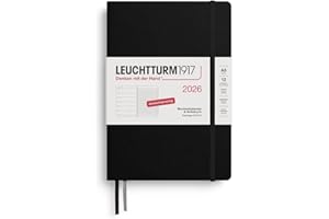 LEUCHTTURM1917 372469 agenda e taccuino settimanale Medio (A5) 2026, 12 mesi, Nero, Tedesca