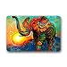 Produktbild DOUBEE Kunst Elefant Bunt Fussmatte Premium Schmutzmatte Rechteckige Türmatte 60cm X 40cm