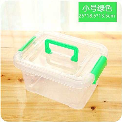 XXAICW Storage box plastic King size quilt cover transparent mobile toys household clothing underwear storage box chest , Small green
