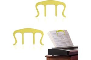 WEIESCIE 2 Stück Notenbuch Klammer, Musicbuch Clip Seitenhalter Metall Musik Partitur Clip, Musikhalter Clip für Klavierblatt Tastatur Outdoor Playing Music Stand