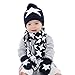 iikids®Boys/Girls Winter Cotton Cap Warm Wool Pom Pom Hat Baby Beanie Hat Knitted Cap Kids Hat Scarf Gloves Set Stars Navy Blue