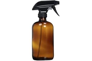 ERICOTRY Botella vacía de cristal ámbar con pulverizador – Gran capacidad 16 oz 500 ml recipiente recargable duradero negro pulverizador de niebla gatillo ideal para aceites esenciales productos