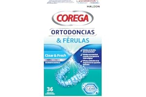Corega Tabletas Limpiadoras Para Ortodoncias y Férula Dental, Limpieza Rápida y Fácil de Usar, 36 Tabletas