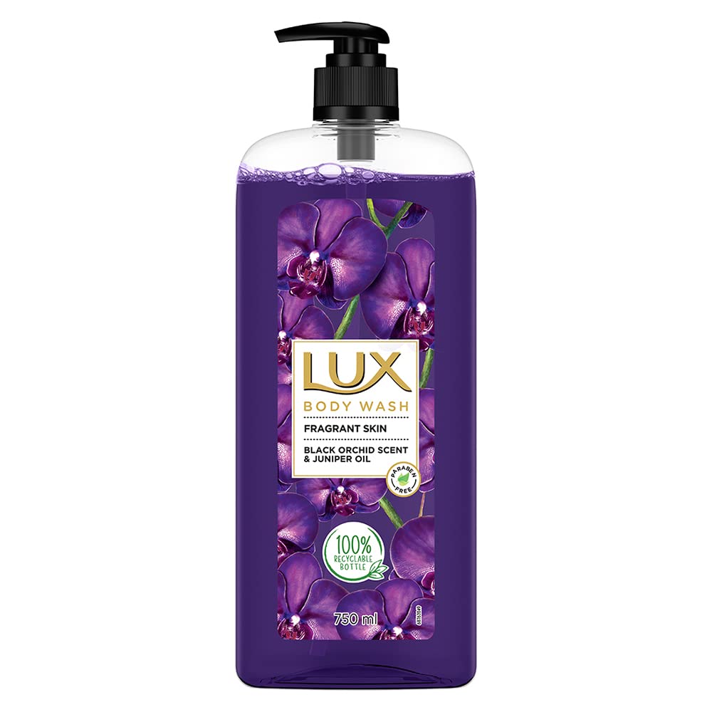 Lux Body Wash Fragrant Skin Black Orchid Scent & Juniper Oil SuperSaver XL Pump Bottle with Long Lasting Fragrance, Glycerine