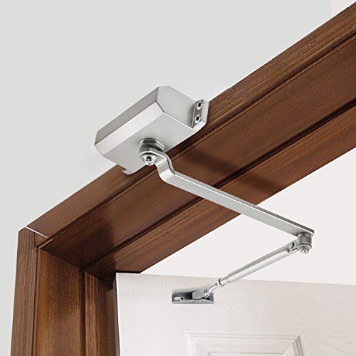 Amzdeal Türschließer Türstopper klein Aluminium-Druckguss Minitürschließer für Tür (Silber) - 6