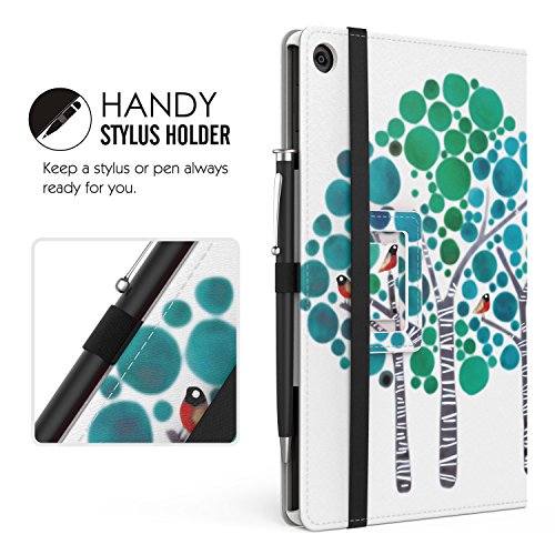 MoKo Hülle für Fire HD 8 2016 – Kunstleder Ständer Schutzhülle Smart Cover mit Auto Schlaf / Wach Funktion und Stift-Schleife für Fire HD 8 Tablet (6. Generation – 2016), Wald Blau - 9