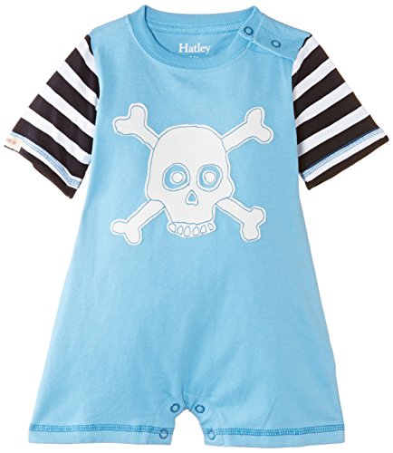 Hatley Baby Boys Infant Shorty Skull, Blue, 3-6 Months