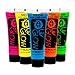UV Glow Neon Face and Body Paint 10ml - Set of 5 Tubes - Fluorescent