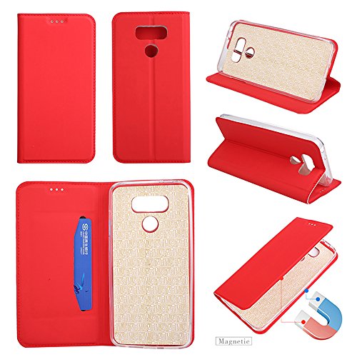 Funluna Funda LG G6, Carcasa Cartera Flip de Piel PU Libro Billetera con Función de Soporte y Ranuras de Tarjeta para LG G6