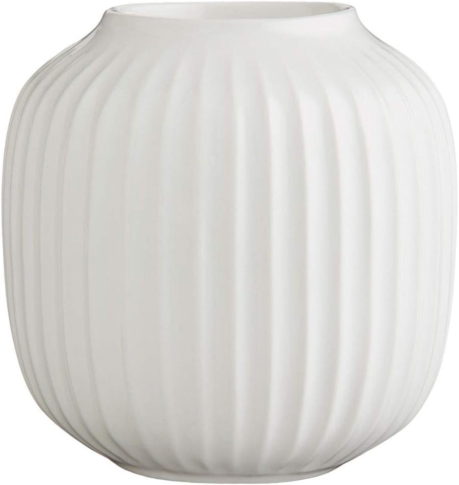 KählerHammershøi Tea Light Holder Round Diameter 9.5 cm Danish Handmade White