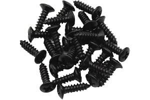 FLEOR 3x12mm Plektrumskydd/bakplattmonteringsskruvar för gitarrbasdel, svart (paket med 50st)