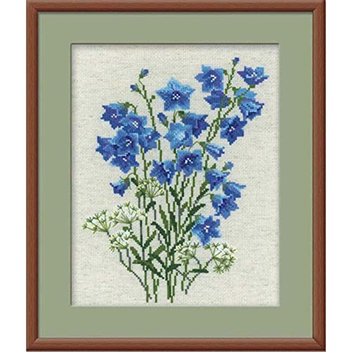 RIOLIS Kreuzstich-Set, Motiv: 9,5 x 8 cm (11.75 Zoll blau Glocken, Multi Color, Kreuzstich