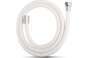 OFFO Ultra elastyczny wąż prysznicowy, 2 m, wysokiej jakości, do kampera, PCW, ręczny wąż prysznicowy, elastyczny wąż przedłużający z mosiężną wkładką i nakrętką, do kąpieli, toalety, czyszczenia