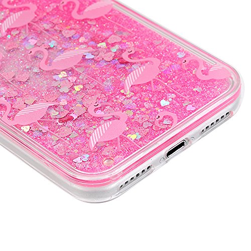 iphone 7 iphone 8 H  lle Badalink UltraSlim Schutzh  lle TPU PC Handyh  lle Case Cover Treibsand Fl  ssige Glitzer Glitter Herz Flamingo Handytasche A