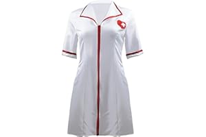 SALMOPHC Promising Young Woman Nurse Costume Cassie Nurse Uniform Outfit Halloween Carnival Party Fancy Dress Cosplay Costume Full Set for Women Girls