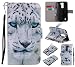 Produktbild Nancen LG K7 / LG K8 / LG Tribute 5 (5 Zoll) Hülle / Handyhülle, Painted Tier PU Leder Tasche Schutzhülle Case Lederhülle Flip Cover mit Standfunktion, zwei Kartenfächer und Eine Brieftasche Etui [Weiß Leopard]