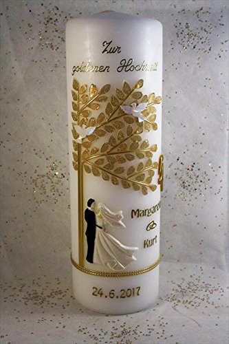 Kerze goldene Hochzeit mit Namen & Datum GH-24
