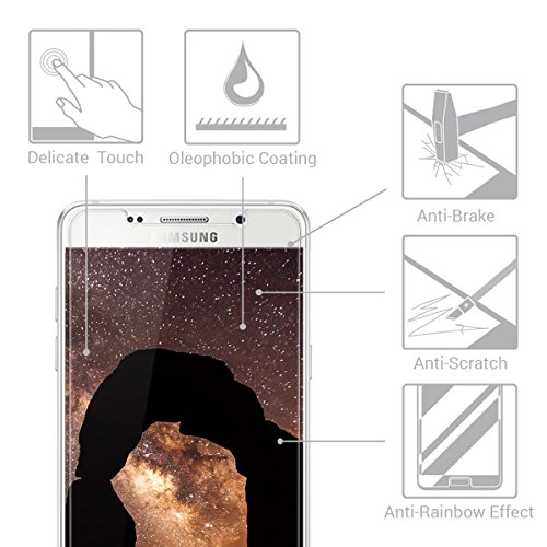kwmobile Panzerglas Displayschutzfolie für Samsung Galaxy A5 (Version 2016) – (kleiner als das Display, da dieses gewölbt ist) Schutzglas Schutzfolie Displayschutz Glasfolie in kristallklar - 2