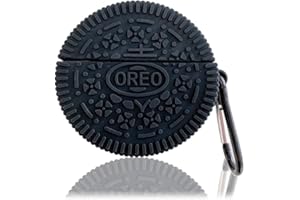 Viwind Cover AirPods 2 & 1 Generazione Custodia AirPods 2 1 Divertenti Silicone,3D Cartoni Animati AirPod 2 & 1 con Moschettone Portachiavi [Antiurto & Supporto Ricarica Wireless]-Oreo