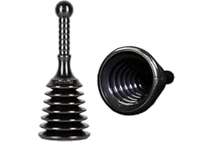 T&B ENTERPRISE T&B® Sink and Drain Plunger for Bathrooms, Kitchens, Sinks, Baths and Showers - Powerful Unblocker Tools - Accordion Plungers to Clear and Unblock Blocked Drains - Black