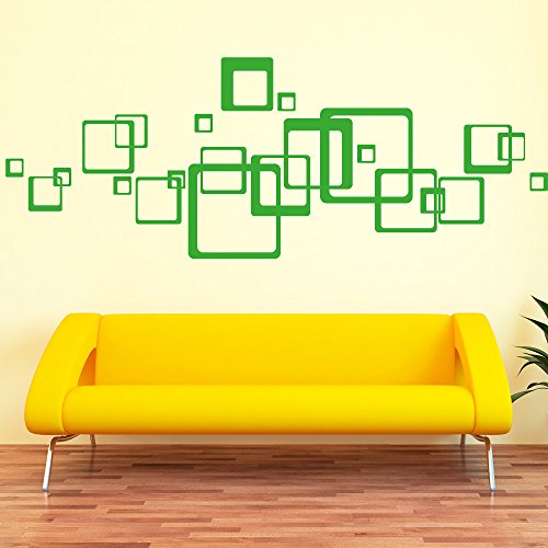 Wandtattoo Loft Wandsticker Aufkleber Vierecke 23 Stück Deko / 49 Farben zur Auswahl / schwarz / - 5