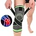 Produktbild Lunji 3D Kniebandage, verstellbar, weich und atmungsaktiv, doppelter Druck, hohe Elastizität, für Männer und Frauen, Sport, grün, XL: 45-50cm