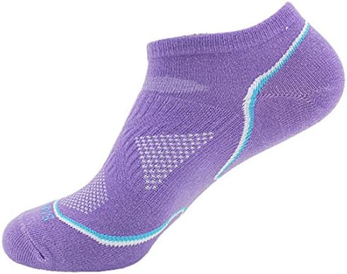Langxi Women’s Sportive No Show Socks Contrast Colored Cotton Rich (UK Shoe 3-7, EUR 35-39, Lilac)