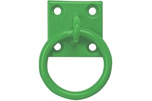 Haven Heritage Equestrian Coloured Tie Ring on 50mm Plate Stable Tie Up Ring Horse Pony (GREEN)