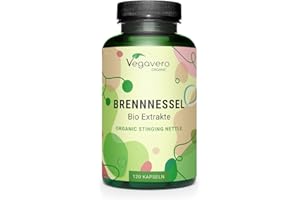 Vegavero Organic STINGING Nettle 3600 mg | from 4:1 Root & Leaf Extracts | Blood Sugar Control, Joint Health, Prostate Health | NO Additives | Urtica Dioica | 120 Capsules | Vegan