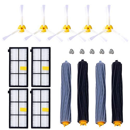 CNASA Kit Pièces accessoires pour iRobot Roomba serie 800 805 850 860 865 866 870 871 880 886 890 891 895 896 900 960 965 966 980 Filtres et Brosses pour Aspirateur Robot (roomba 800 900 serires)