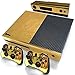 Price comparison product image Glossy Gold Vinyl Decal Full Body Faceplates Skin Sticker For Xbox one console x 1 and controller x 2